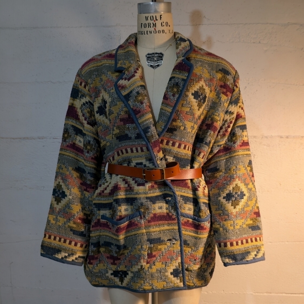 Bedford Fair Aztec Print Jacket (Belt Not Included)